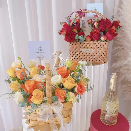 Champagne Flower Basket