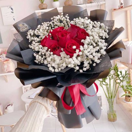 seven florist 7 roses bouquet 01a