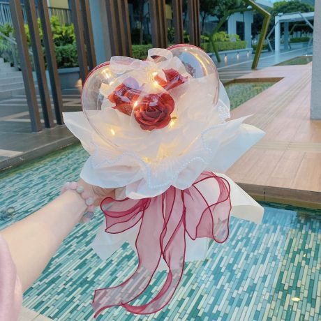 seven florist love heart soap flower red
