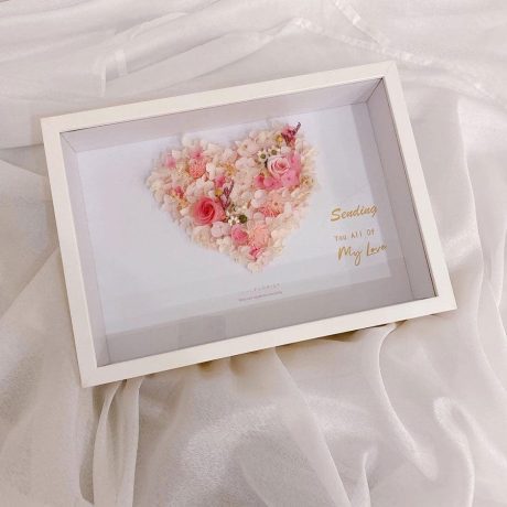 seven florist preserved flowers frame love white 02a