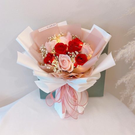 seven florist soap flower mixed roses led 01