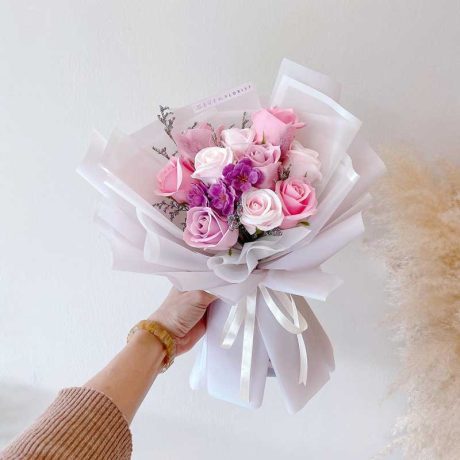 seven florist soap flower sweet chanel purple 01a