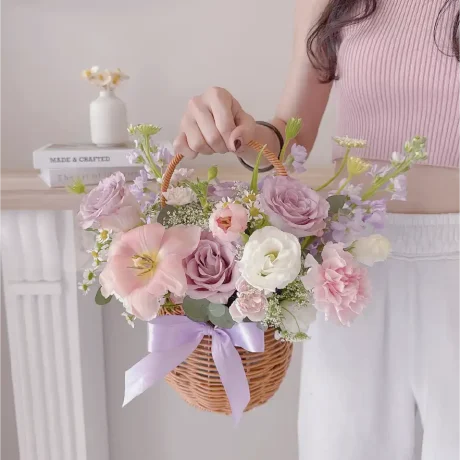 seven florist lavender grace flower basket a 02